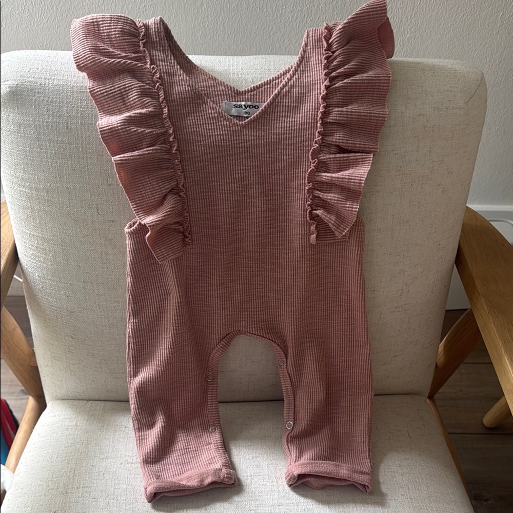 Pink Ruffled Baby Romper